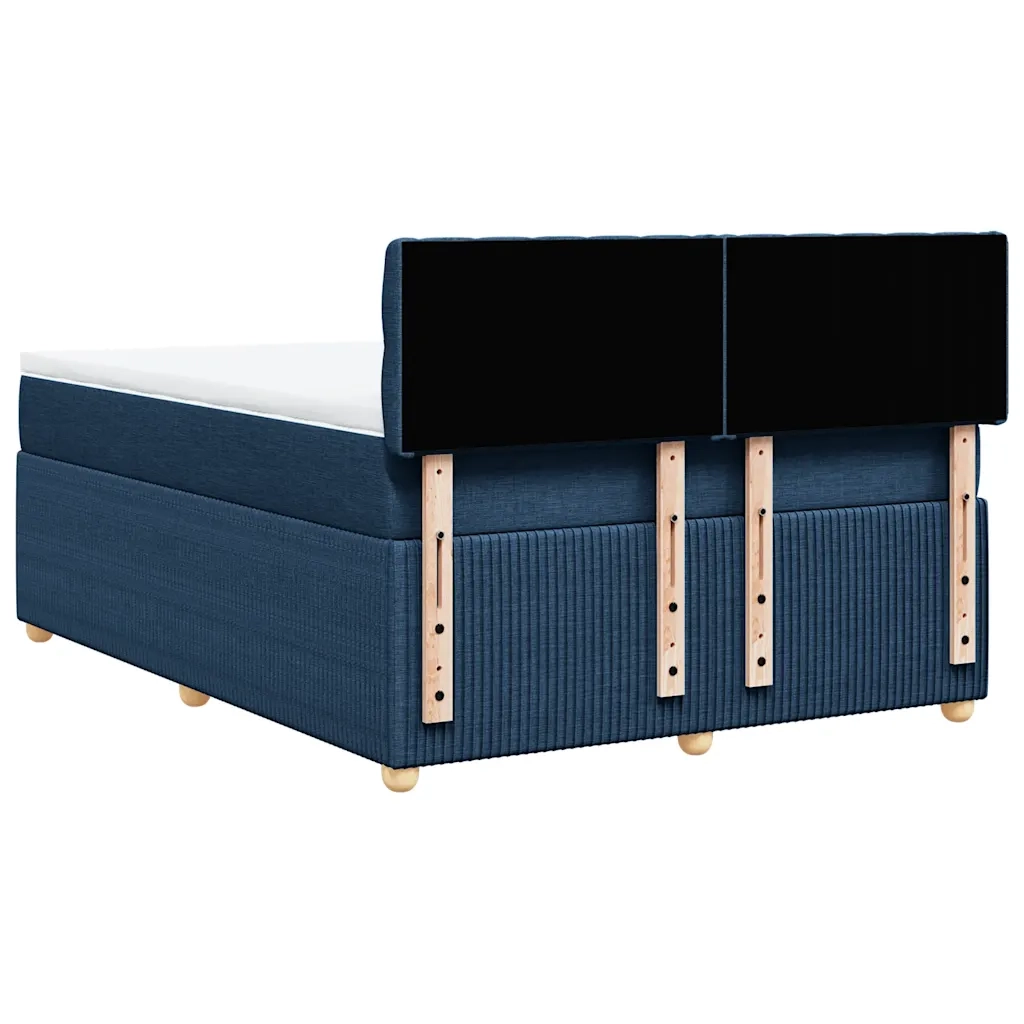 Giroletto a Molle con Materasso Blu 160x200 cm in Tessuto