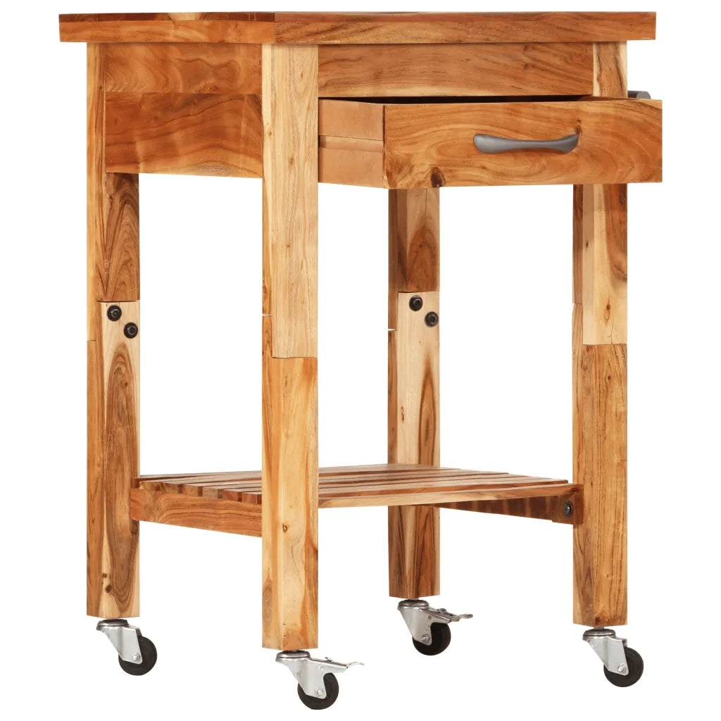 Carrello da Cucina 55x55x89 cm in Legno Massello di Acacia 355013