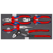 KNIPEX 00 20 01 V15 Assortimento di Pinze 4 Pezzi in Inserto in Schiuma Bicolore a Celle Chiuse Dimensioni 33,5x3,3x16,5 cm colore Nero