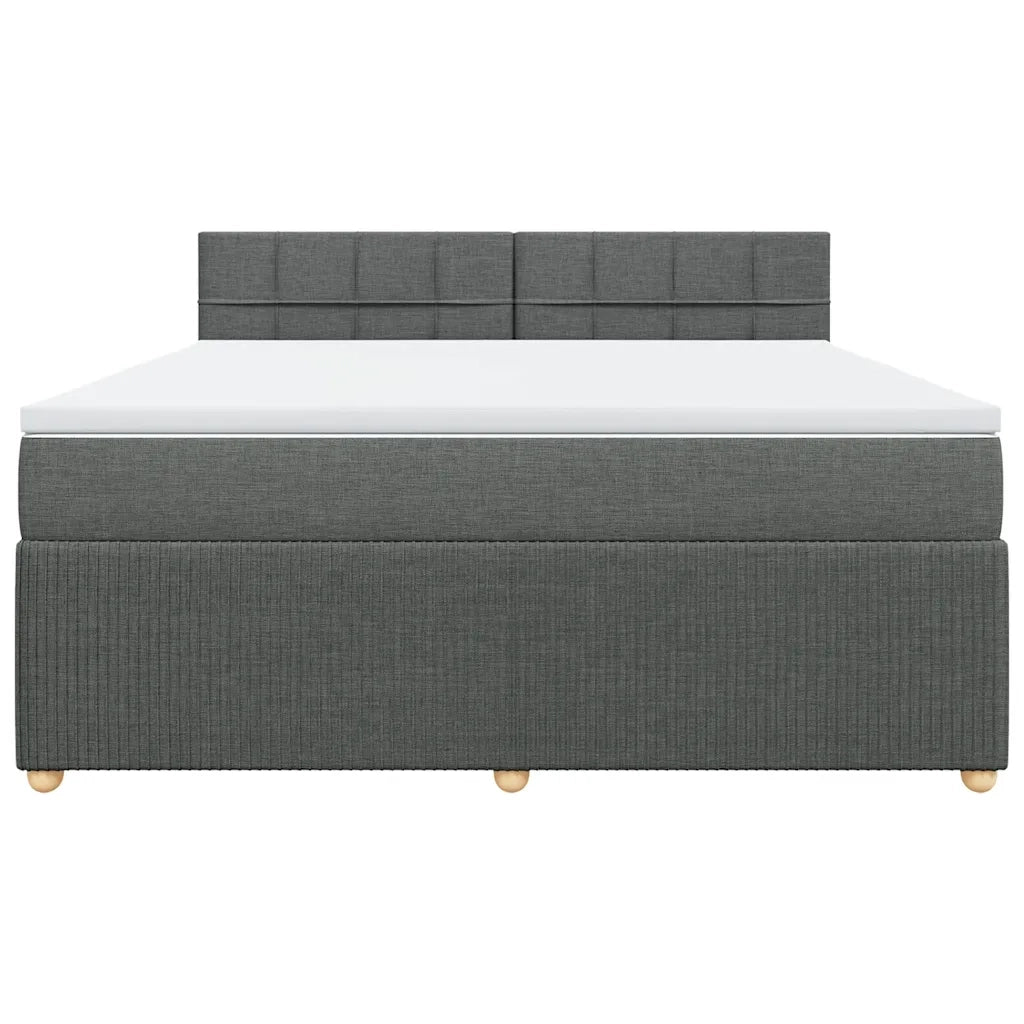 Giroletto a Molle con Materasso Grigio Scuro 180x200 cm Tessuto 3287536