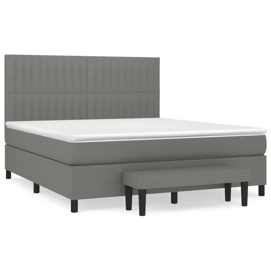 Giroletto a Molle con Materasso Grigio Scuro 180x200 cm Tessuto 3136774