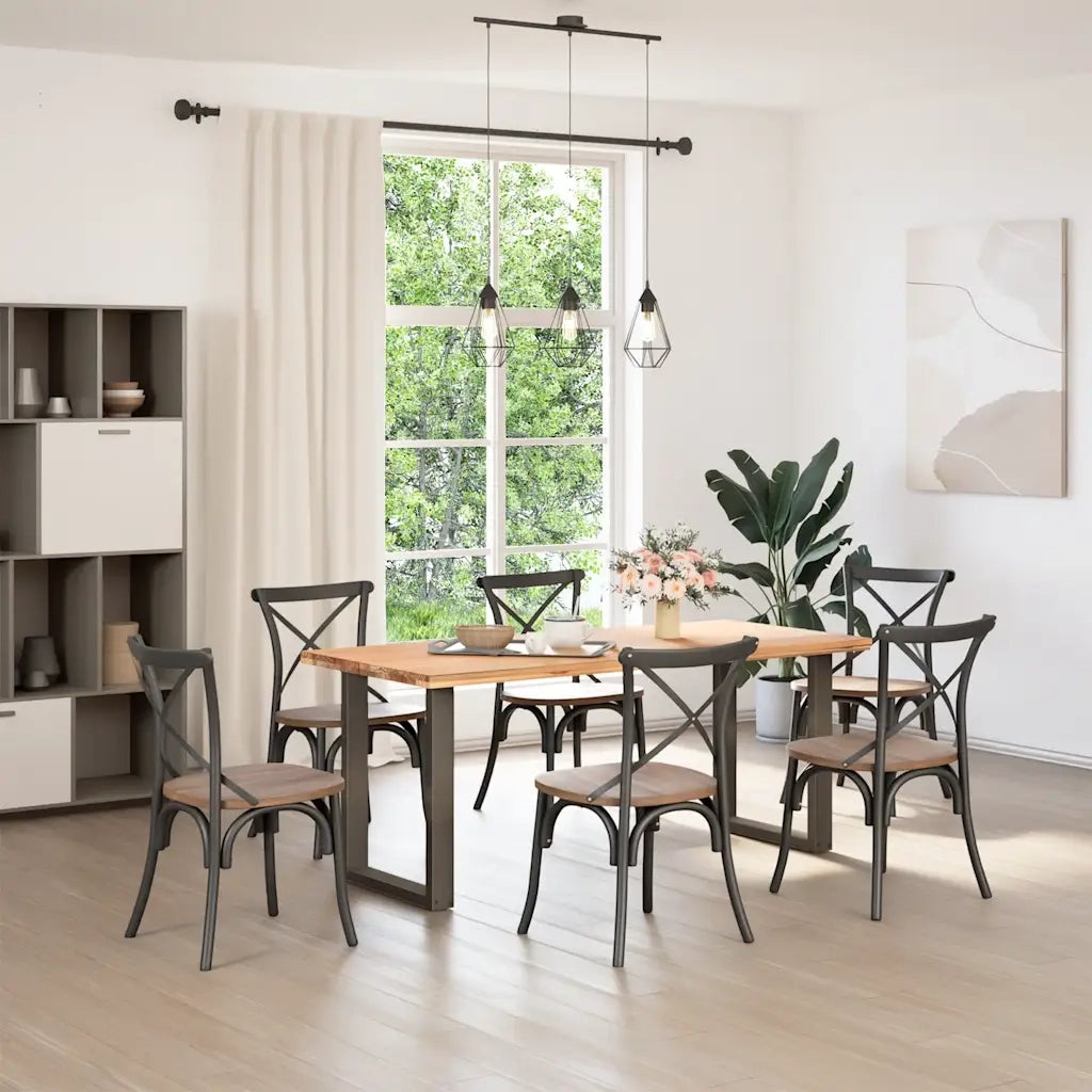 Gambe per tavolo da pranzo a forma di U 2 pz in acciaio naturale 70x(72-73) cm 4013187