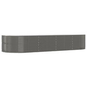 Fioriera rialzata per piante fiori patio giardino 367 x 140 x 68 cm acciaio verniciato a polvere grigio 02_0039443