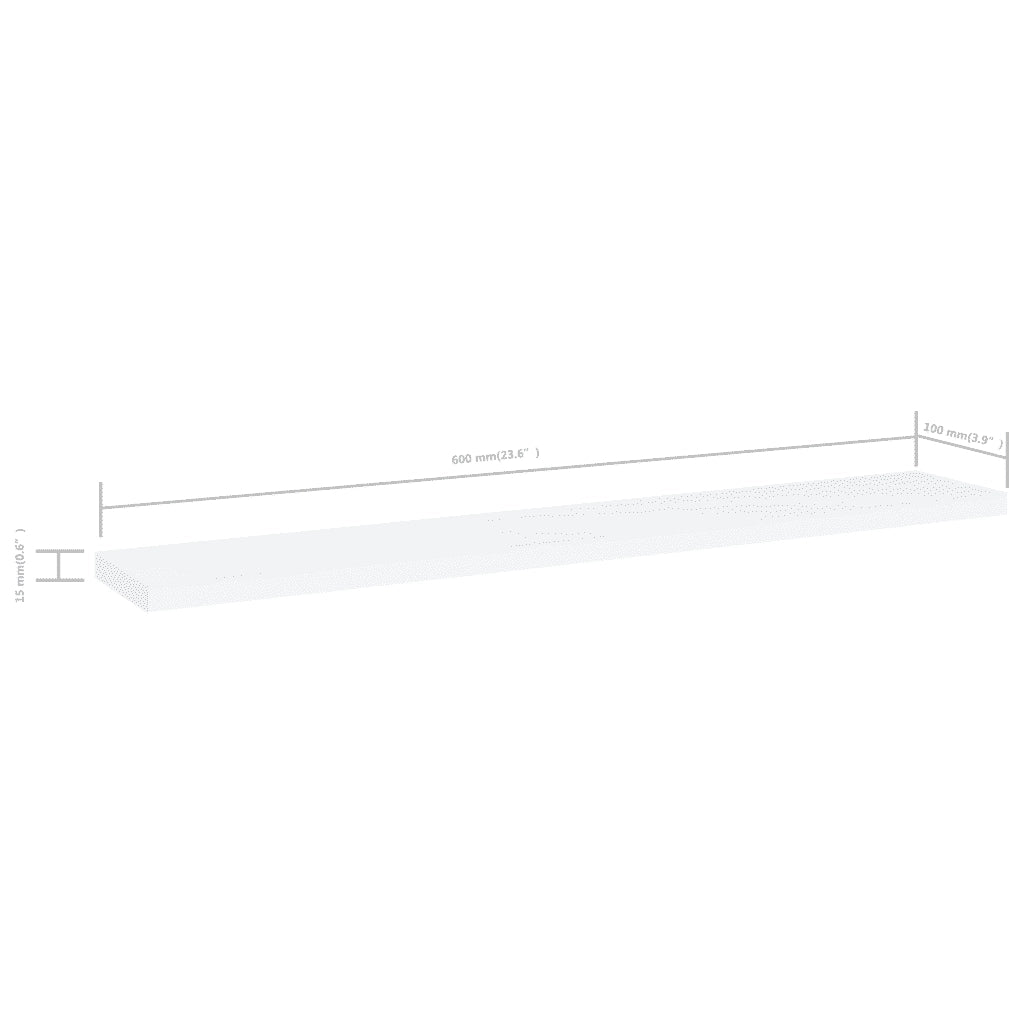 Ripiani per Libreria 4pz Bianchi 60x10x1,5 cm Legno Multistrato 805202
