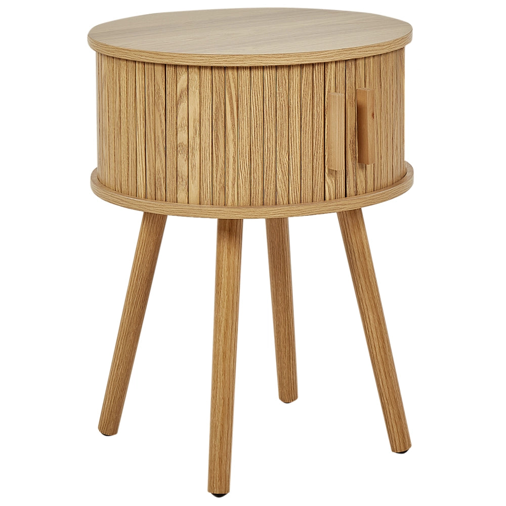 Comodino ante scorrevoli in MDF con hambe in legno massello legno chiaro soggiorno salotto