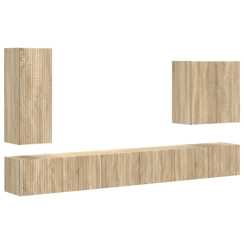Set di Mobiletto da TV a Parete 6 pcs Rovere Sonoma 3408945