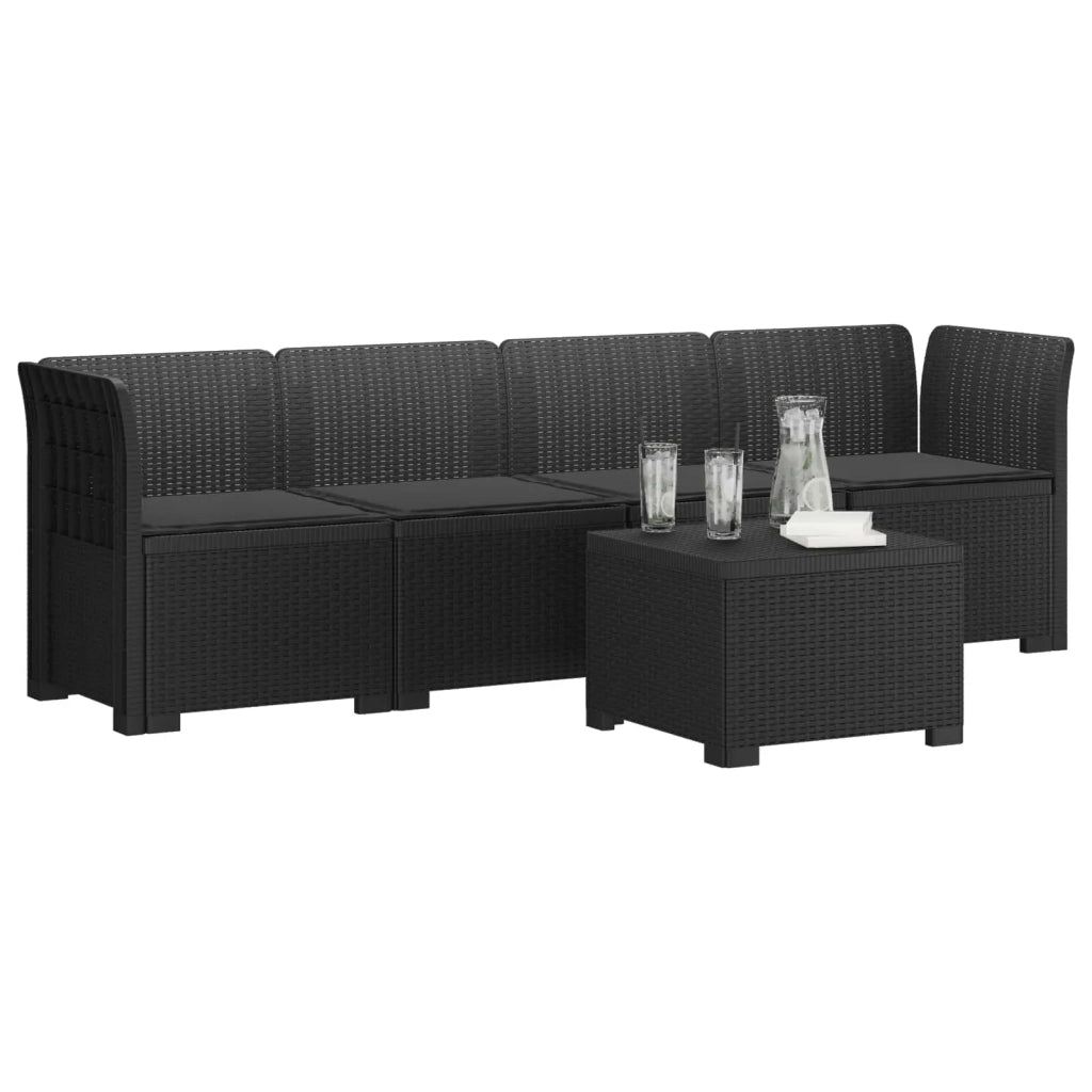 Divano da Giardino a 4 Posti con Cuscini in Stile Rattan PP 3443855