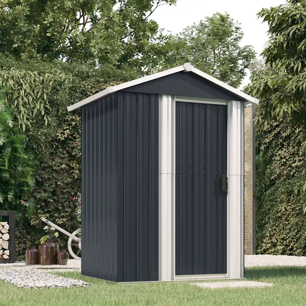 Capanno da Giardino Antracite 126x97,5x177cm in Acciaio Zincato 316235