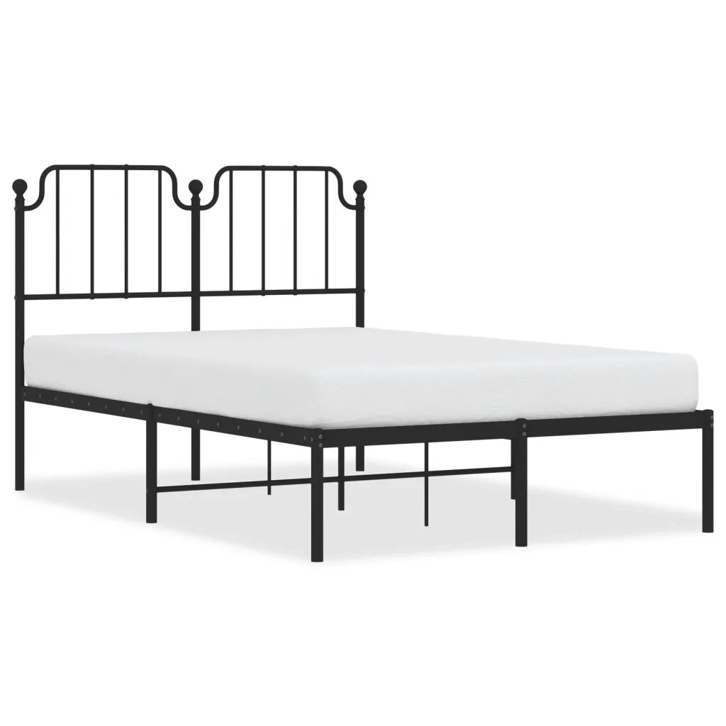 Giroletto con Testiera-Struttura Letto con testiera in Metallo Nero 120x190 cm 153373
