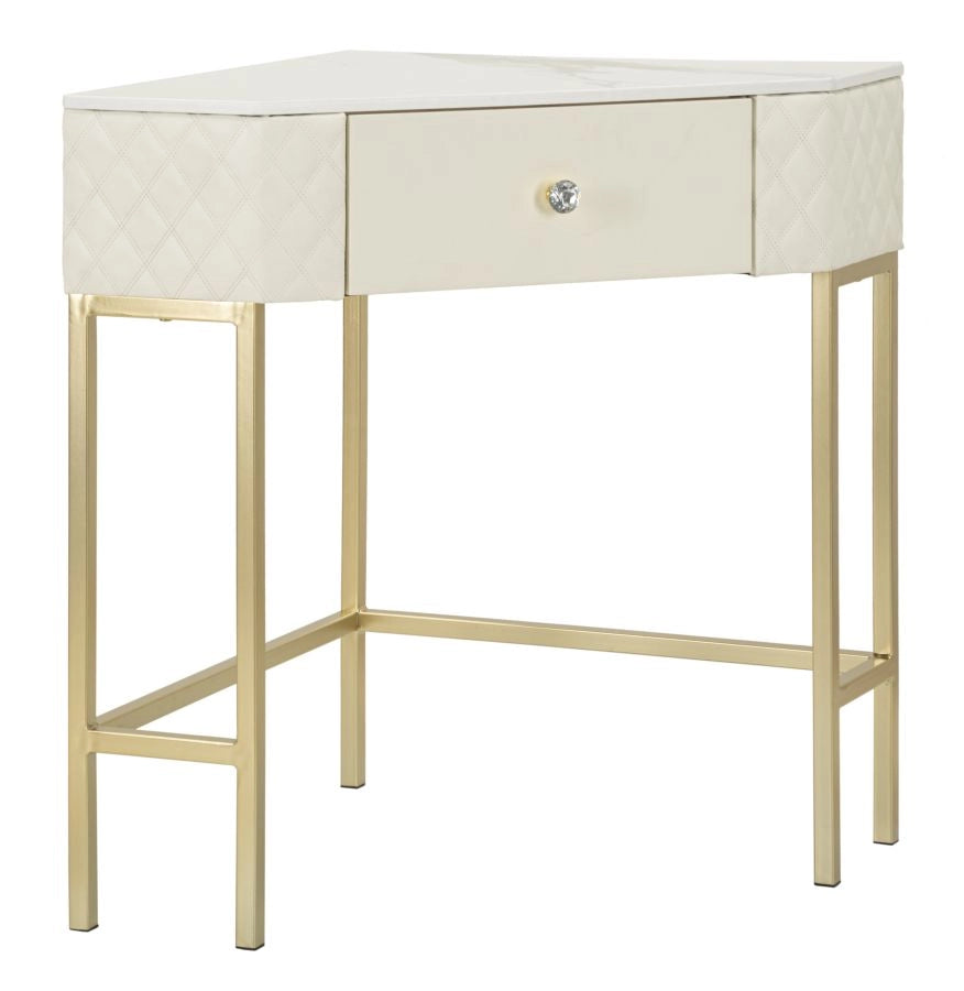 Console Angolare Sharon 84,5x60x77 cm in Pino e MDF e Metallo e Plastica