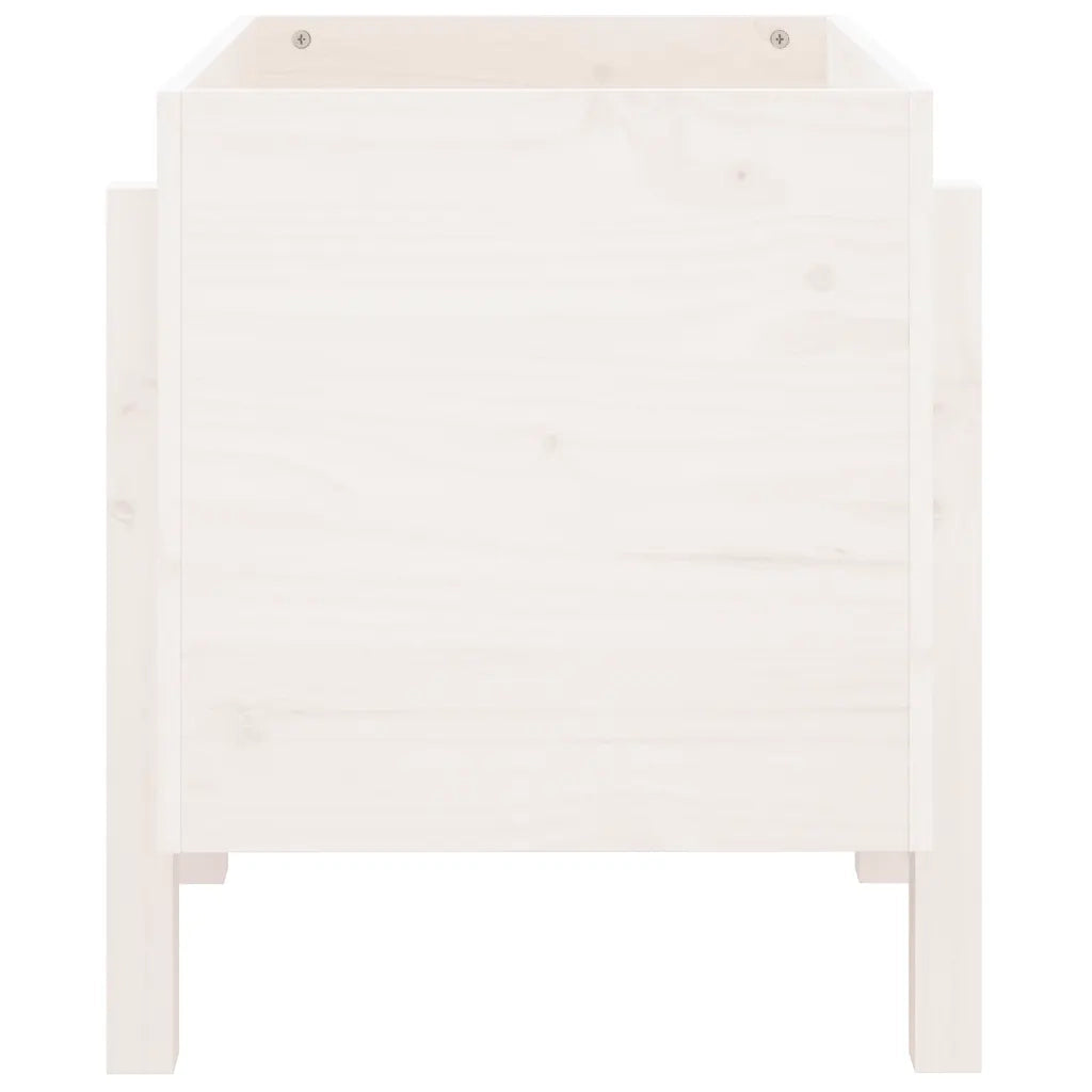 Fioriera da Giardino Bianca 62x50x57 cm Legno Massello di Pino 825206