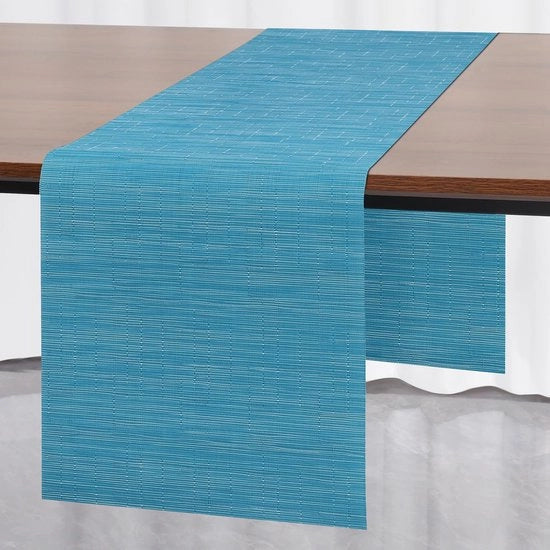 Tavolo di servizio in PVC termoisolante, idoneo per esterni, per abitazioni, ristoranti e alberghi, 30 x 140 cm (blu)