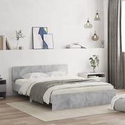 Giroletto con Testiera-Struttura Letto con testiera Grigio Cemento 140x200 cm