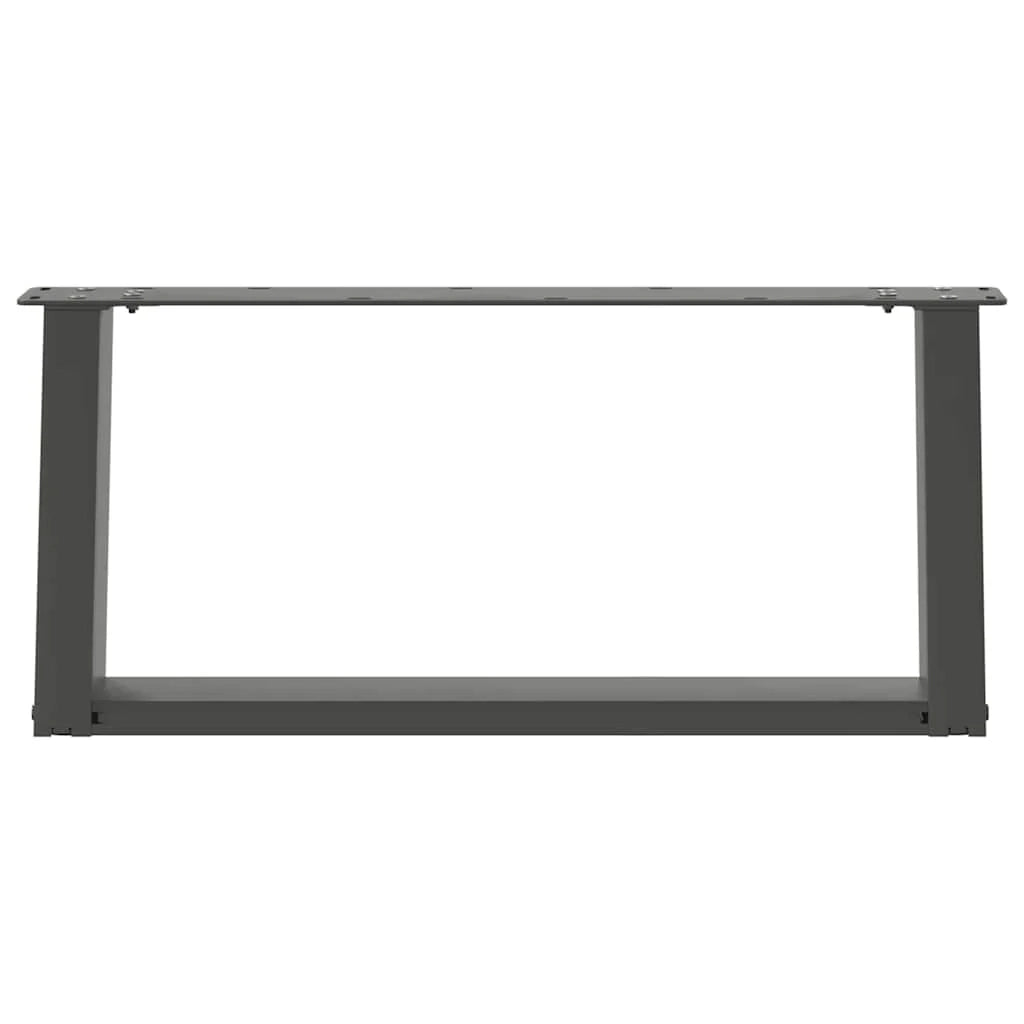 Set di 2 gambe per tavolino a forma di U personalizzabili design moderno 70 x 30 cm acciaio antracite 02_0057039