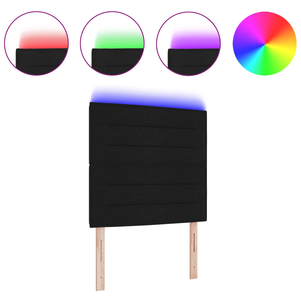Testiera LED Design Linee Nero 90 cm Tessuto