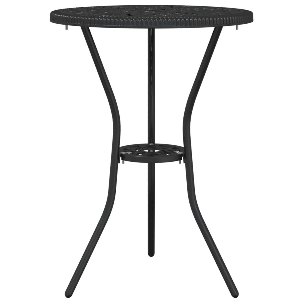 Set Bistro Giardino 3 Pezzi in Alluminio Nero