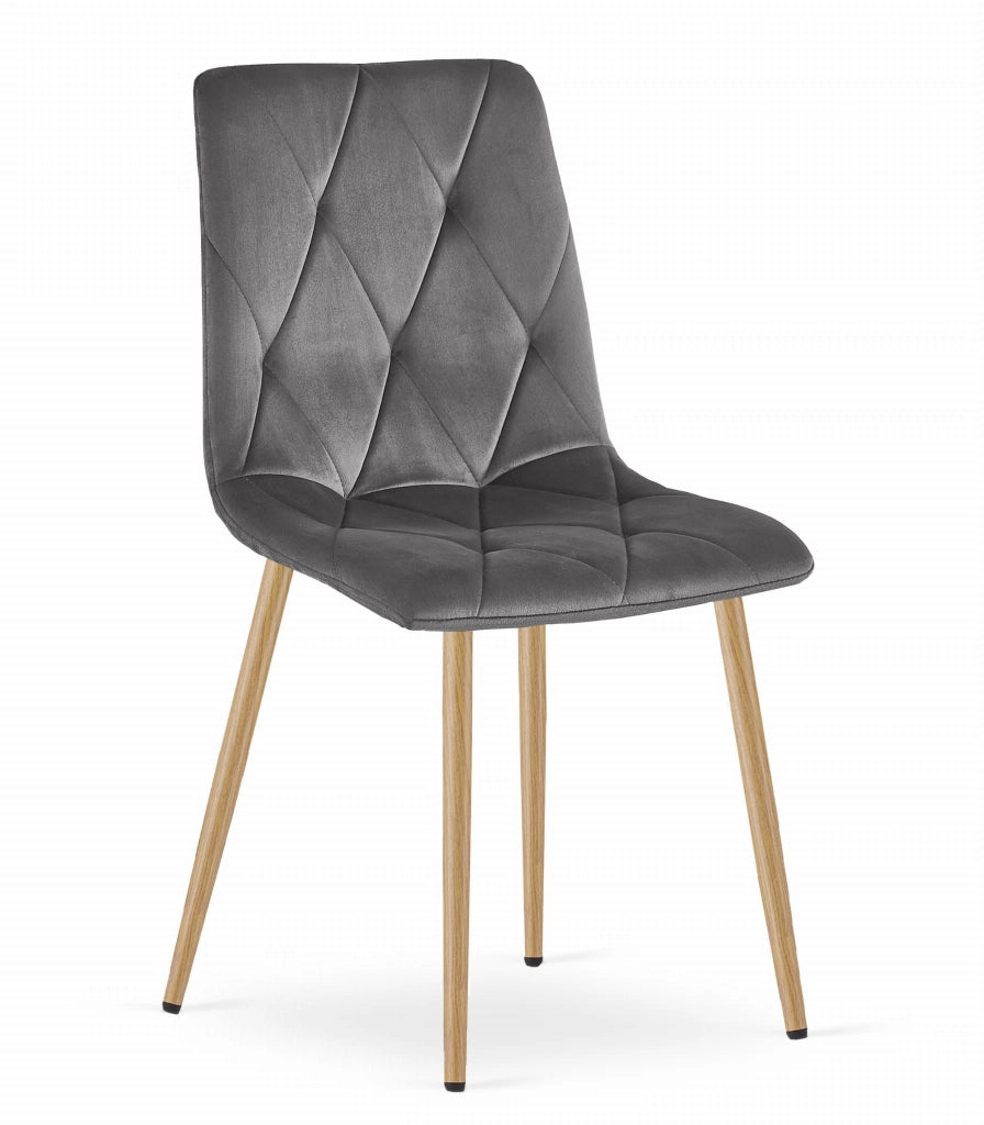 Set da tavolo VALORA NP con 4 sedie TYRA grigie - Rovere Sonoma 120x80