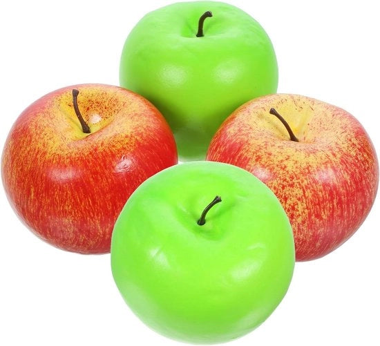 Simulatore di mela realistico con mele rosse e verdi - Giocattolo realistico - Vero aspetto - Frutta falsa - Schiuma di plastica