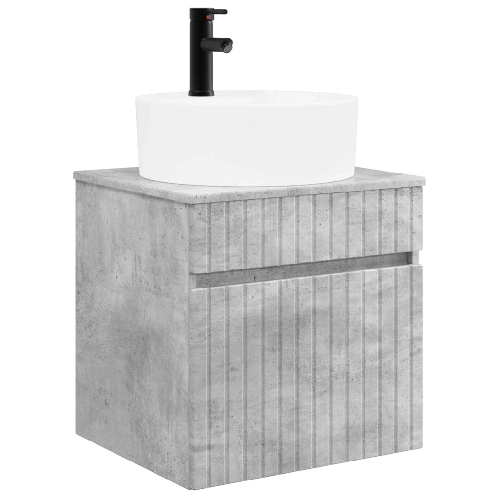 Set di Armadi da Bagno 5 pcs Grigio Cemento 50 x 14,5 x 70 cm 3406594