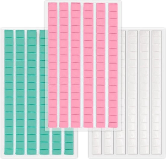 Stopverf Kleverige Tack Stopverf - Adesivi Esteri Reutilizzabili per la Posizionamento di Foto - 288 Pezzi (Bianco Blu Rosa).