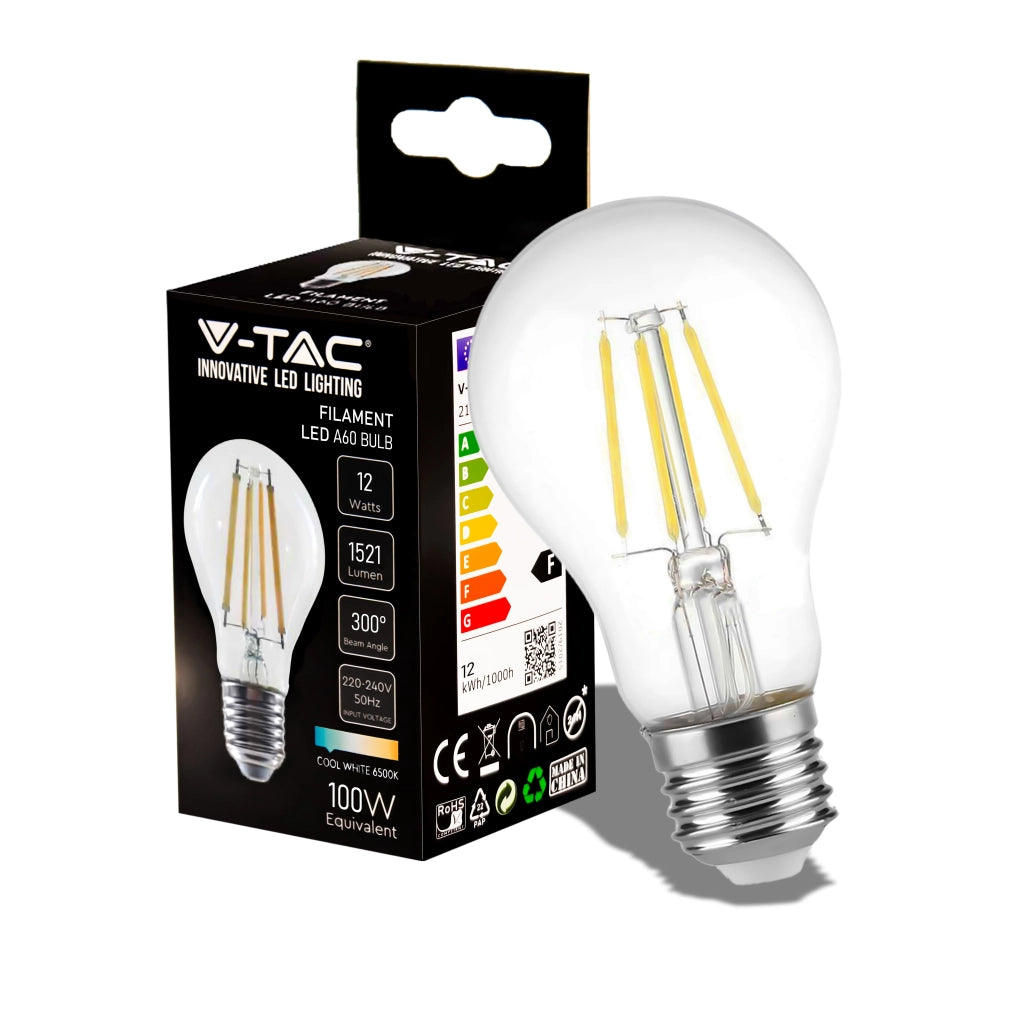 12W A70 Copertina di bulbo-clear del filamento LED con 6500K E27