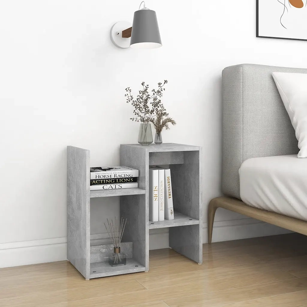 Comodino Grigio Cemento 50x30x51,5 cm in Legno Multistrato 806372