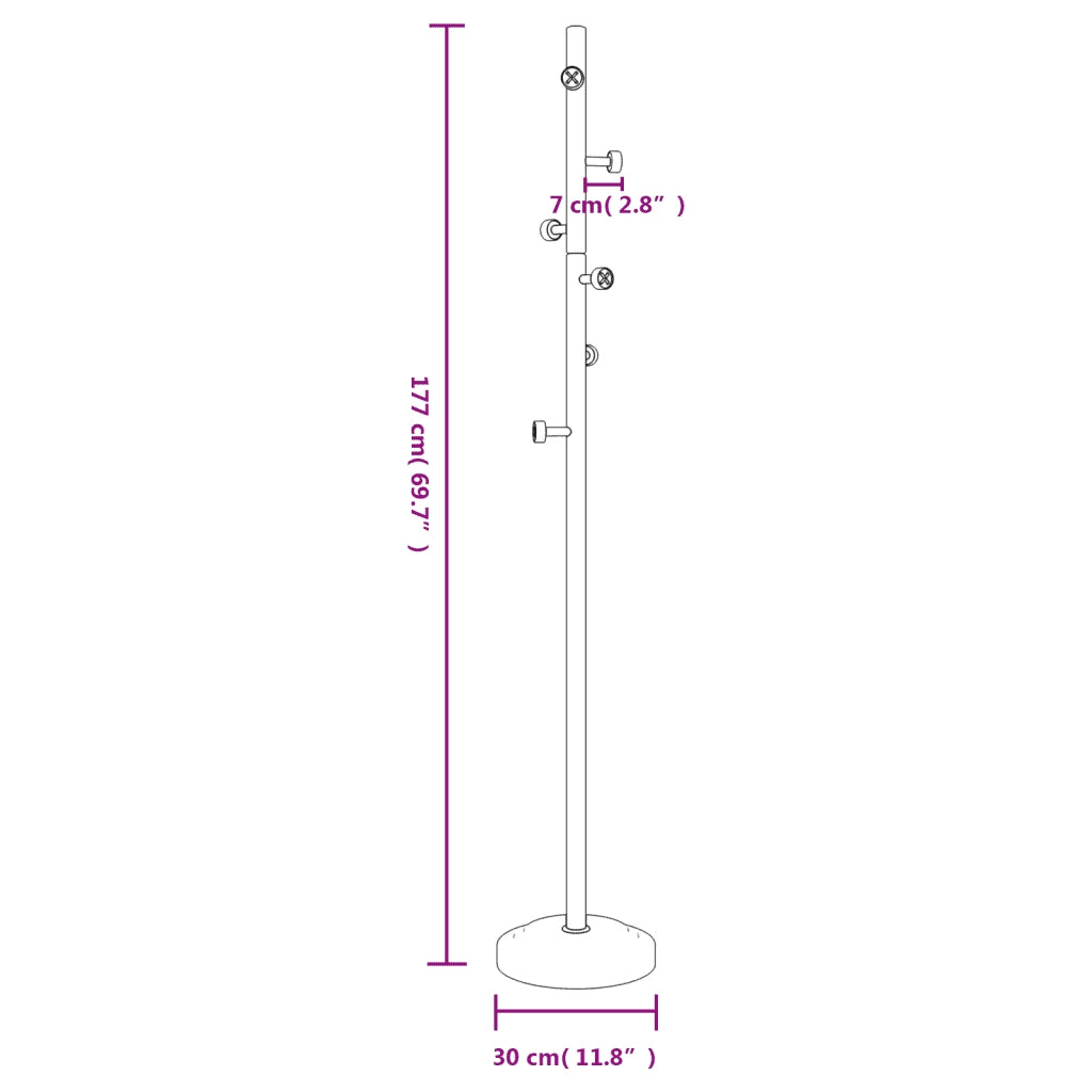 Appendiabiti Bianco 177 cm in Ferro Verniciato a Polvere 377086