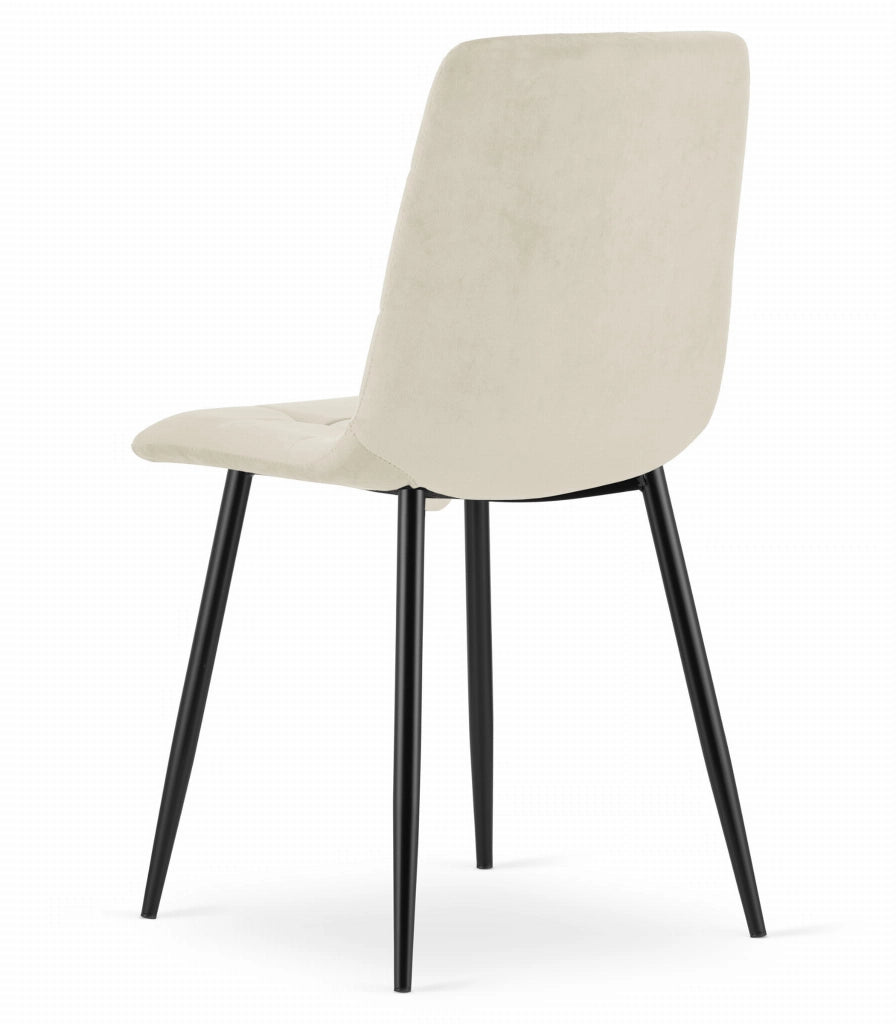 Sedia VALORA PYRA - Moderna in velluto beige con gambe nere