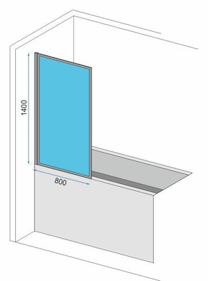 Schermo Vasca Rea Lagos-1 Fix 80 Black