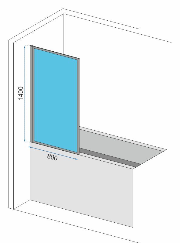 Schermo Vasca Rea Lagos-1 Fix 80 Black