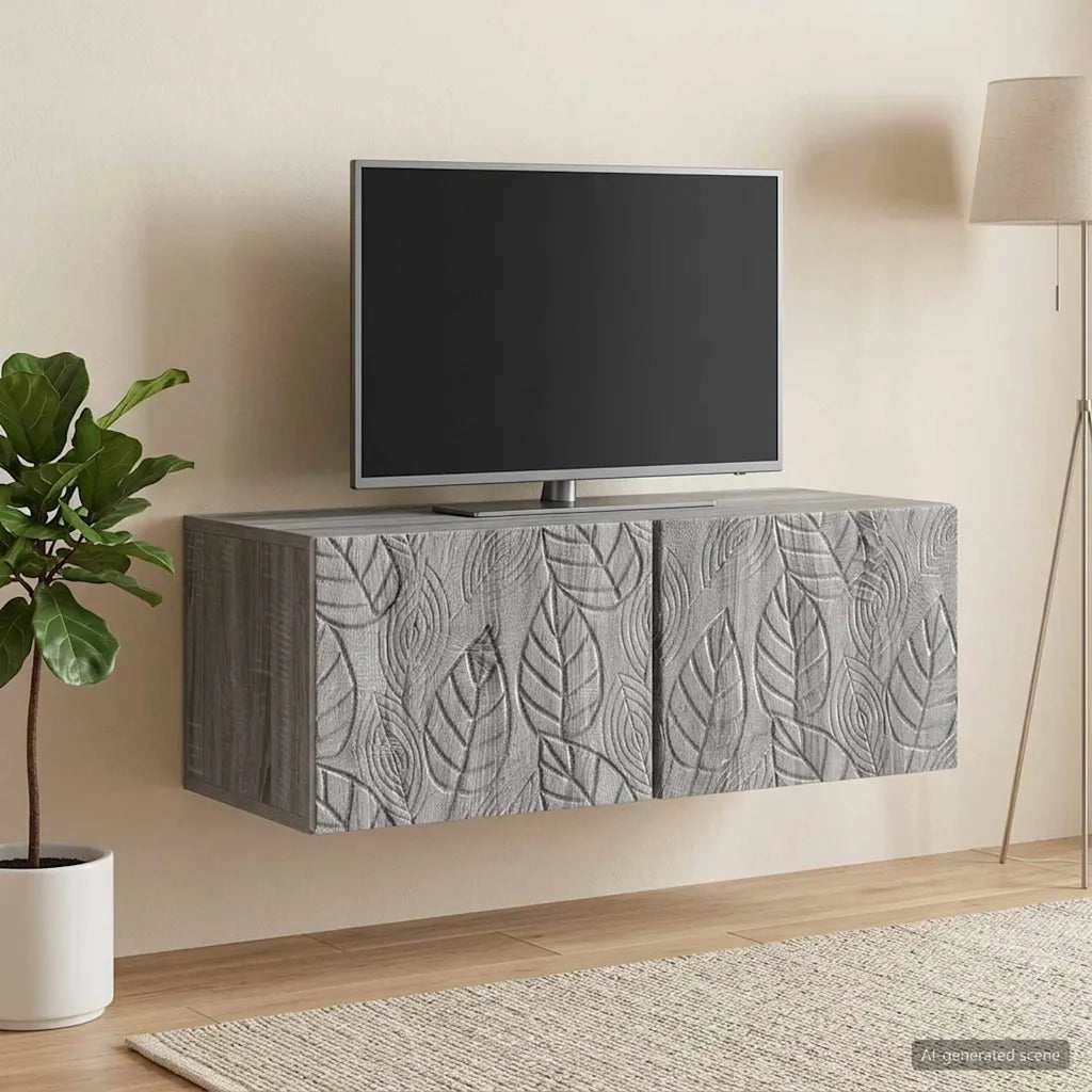 Mobile Porta TV da Muro 98 x 41 x 30 cm Sonoma grigio 898871