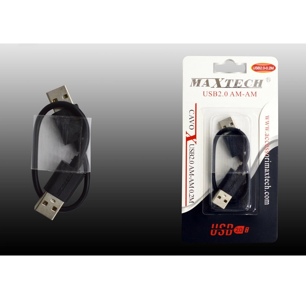 Trade Shop - Cavo Usb 2.0 Maschio-maschio Am-am Dati 0.2 Metri Maxtech Usb2.0-0.2m -