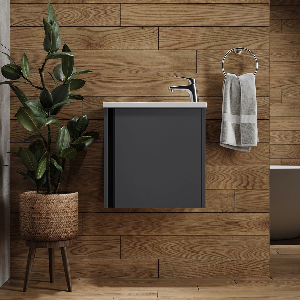 Set di mobili da bagno Kleo Antracite 2 pezzi Vicco