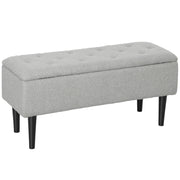 Panca imbottita con contenitore ¨C zephmum ¨C 95x38x45cm, grigio, velluto