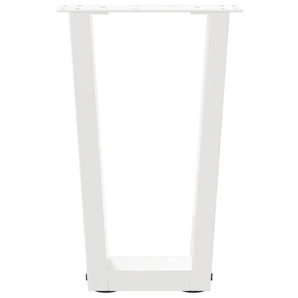 vidaXL Gambe per Tavolino da Caffè a Forma di V 2 pz Bianche 28x(42-43,3) cm Acciaio