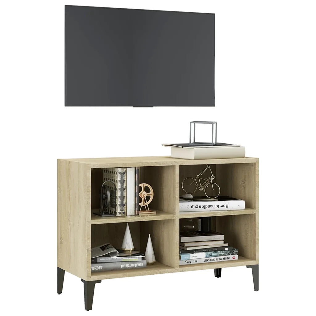 Mobile TV con Gambe in Metallo Rovere Sonoma 69,5x30x50 cm cod mxl 6401