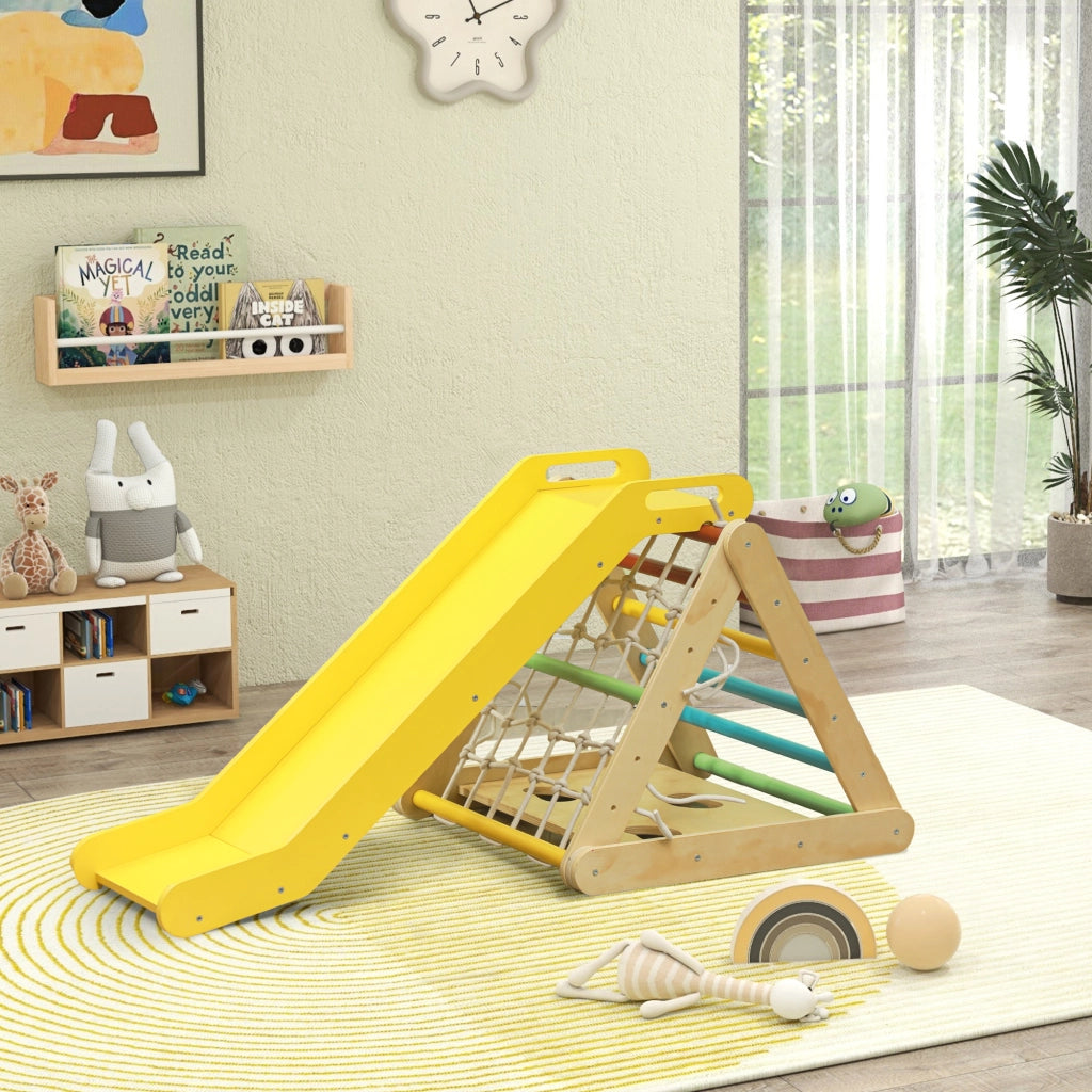 Casetta per bambini con rete di arrampicata e scivolo ¨C zephmum ¨C set 5 in 1