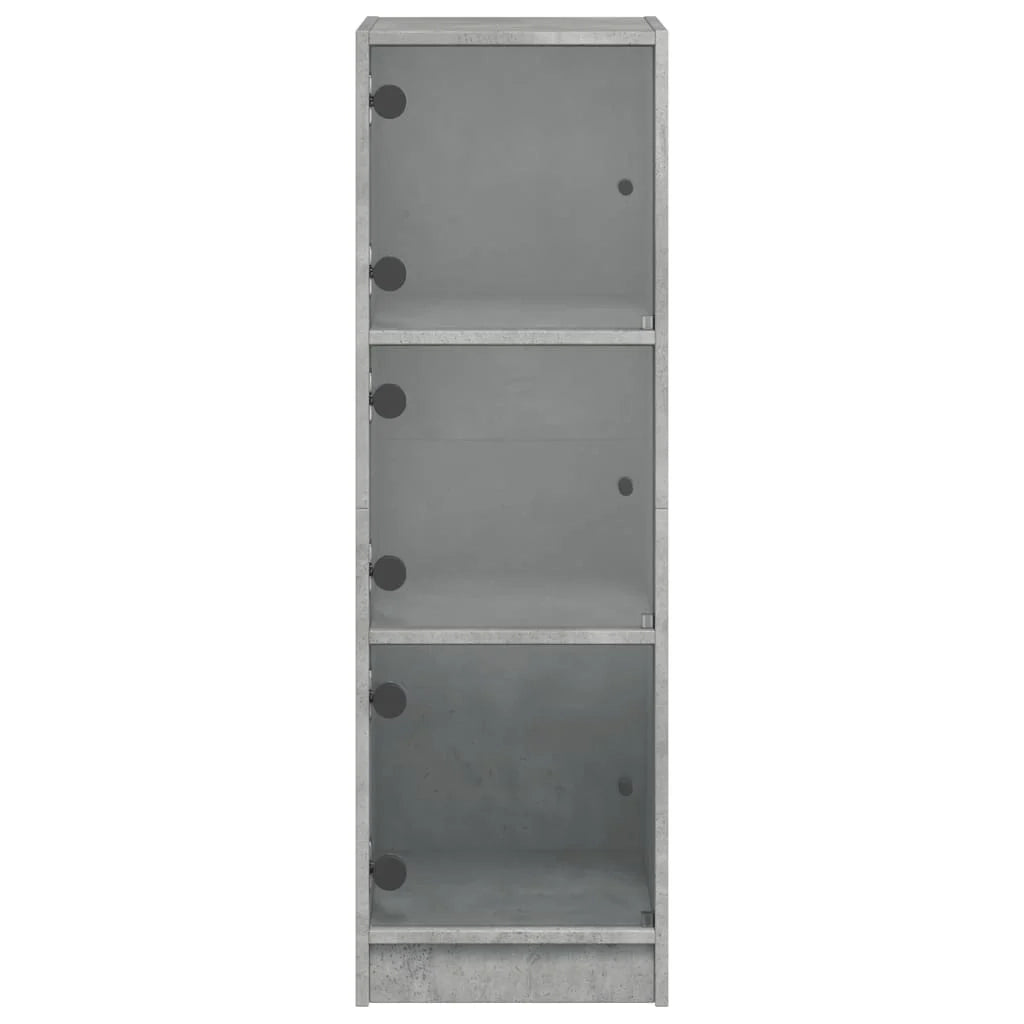 Credenza cassettiera mobile contenitore organizer cucina soggiorno salotto con ante in vetro 35 x 37 x 109 cm grigio 02_0030118