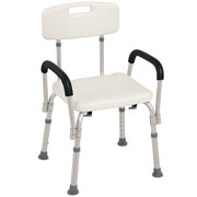 Sedia da doccia ergonomica regolabile ¨C zephmum ¨C bianco, HDPE, alluminio