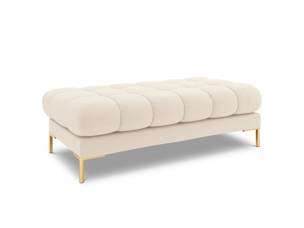 Cosmopolitan Design - Panca "Bali" 2 posti in tessuto strutturato beige chiaro 