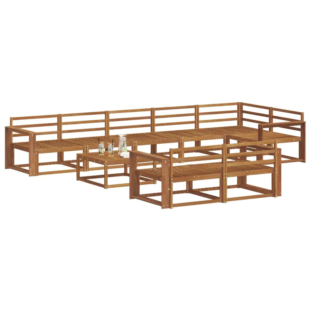 Set di divani da esterno 9 pcs Naturale
