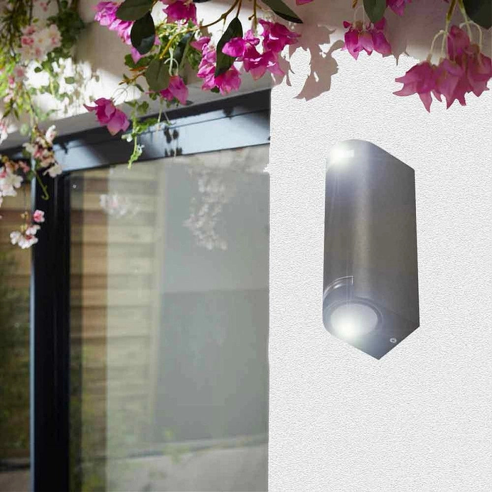 Trade Shop - Applique Esterno Per Parete Facciate Giardino Lampada Up&down Gu10 Ip54 Gn-wl062 - Nero