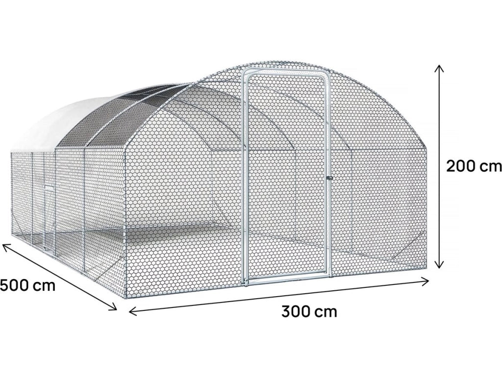 15 m² di pollaio a cupola "Cocorico" - 5 x 3 m - acciaio zincato