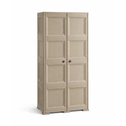 ARMADIO 2 ANTE TAUPE 79X43X164 CM CON 8 SCOMPARTI – MOBILE ALTO ORGANIZZAZIONE CASA PER INGRESSO, LAVANDERIA E ZONA GIORNO