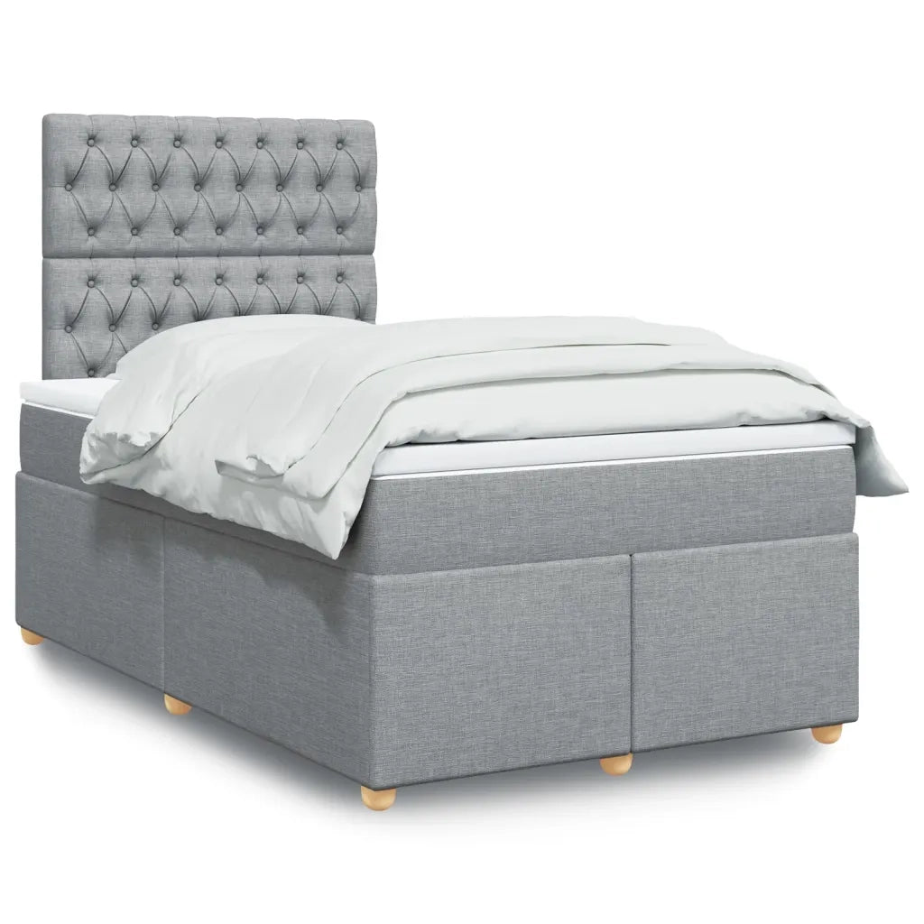 Giroletto a Molle con Materasso Grigio Chiaro 120x190cm Tessuto 3293526