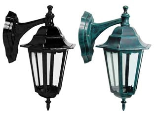 LANTERNA CON BRACCIO SUPERIORE  MODELLO BERLINO  60w IP44 mm.215x325h. colore nero    SYNTESY