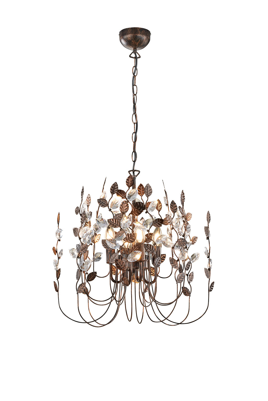 Lampadario da Interno  E14 in Metallo Ruggine Anticato