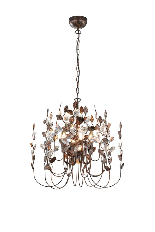 Lampadario da Interno  E14 in Metallo Ruggine Anticato