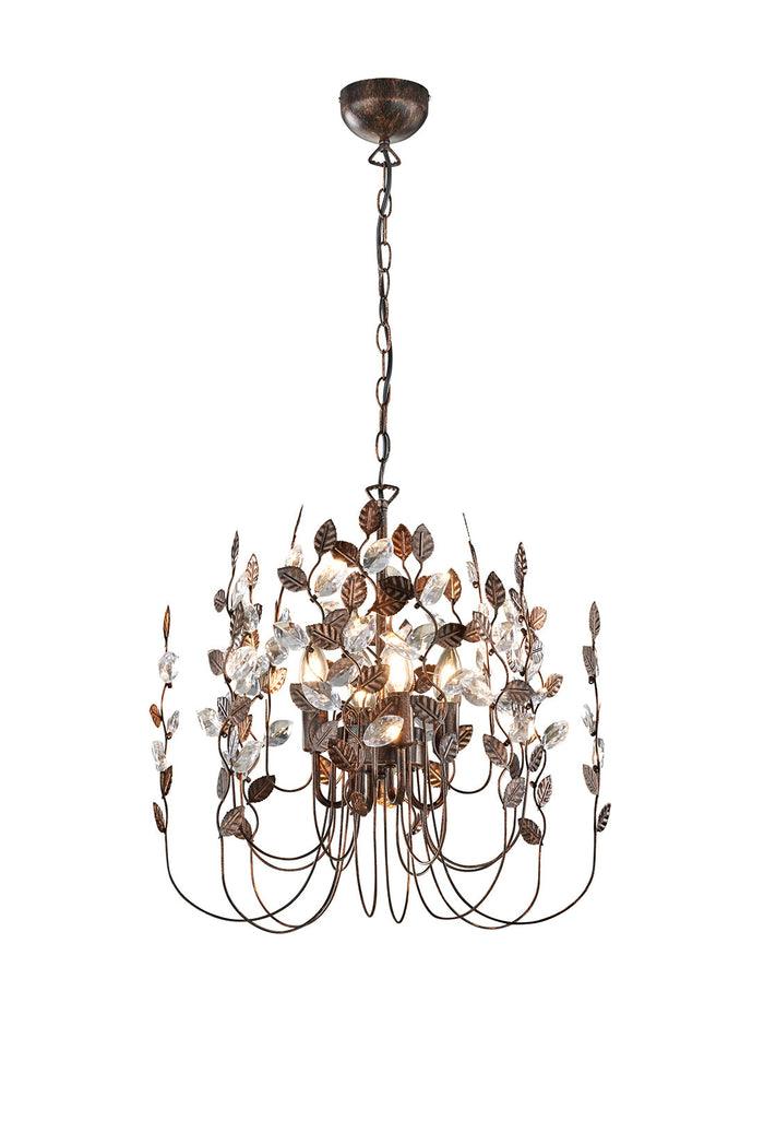 Lampadario da Interno  E14 in Metallo Ruggine Anticato