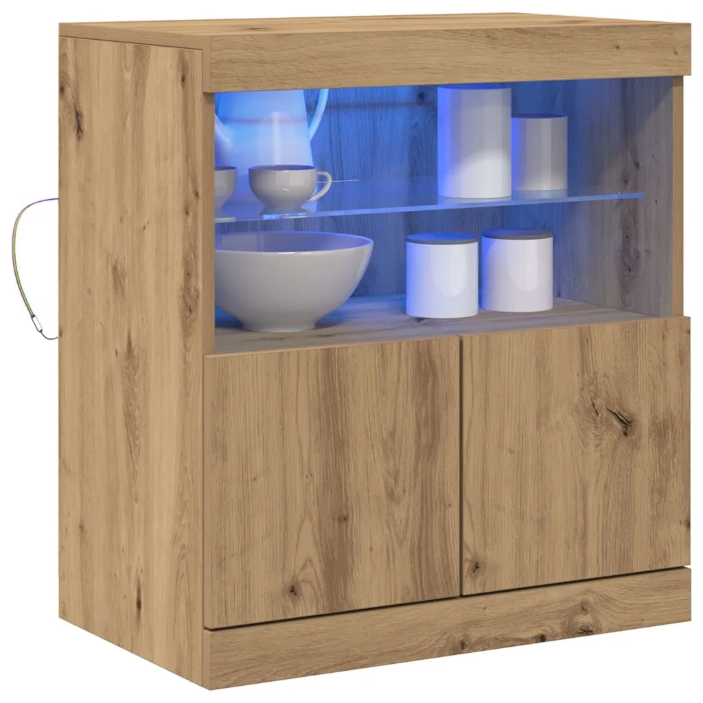 Madia LED Marrone 60,5 x 37 x 67 cm Legno multistrato 863028